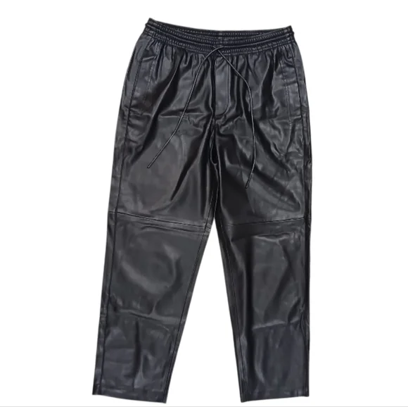 Mango Leather-Effect Drawstring Trouser - Picture 2 of 7